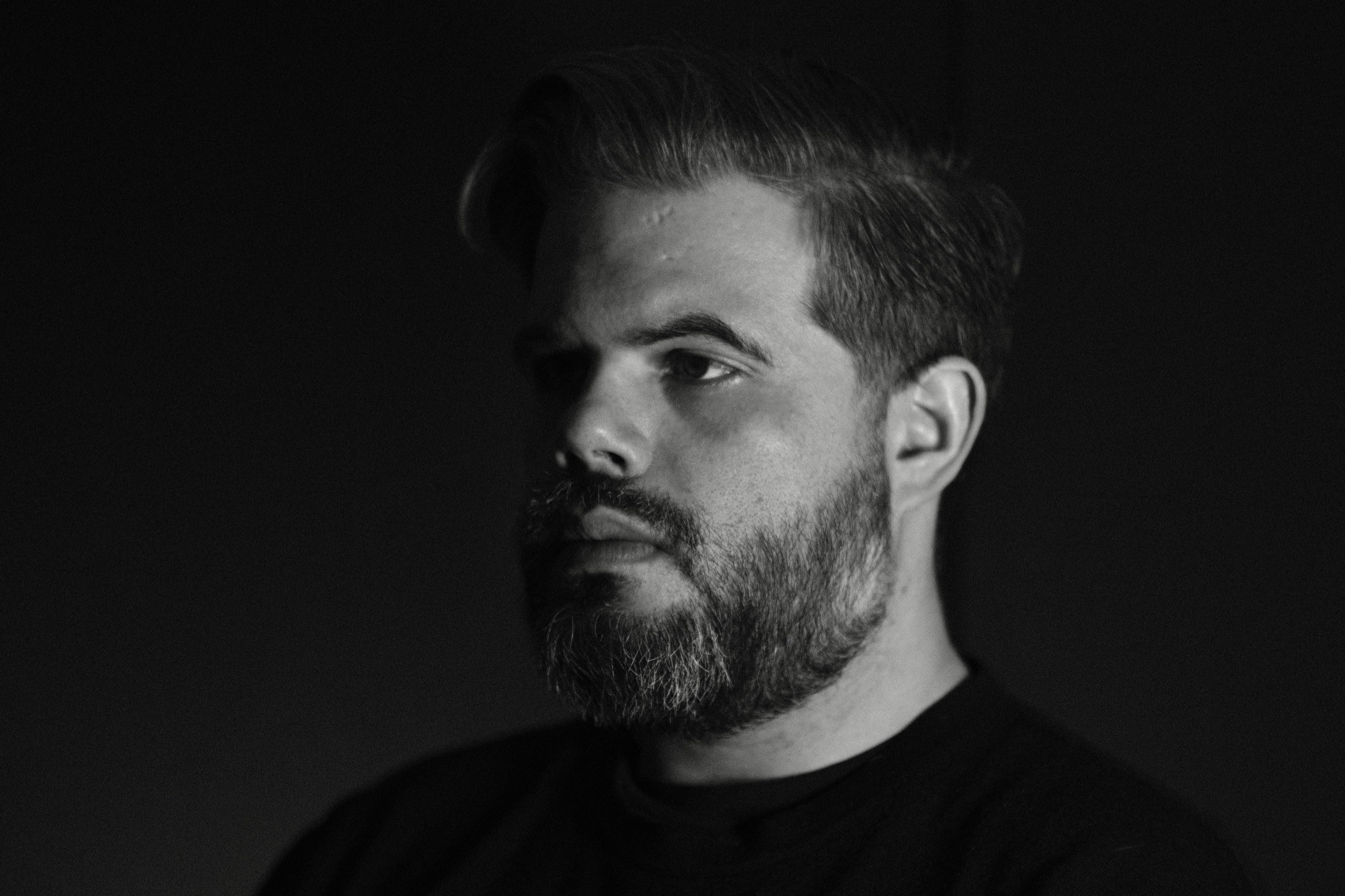 Black and white close-up portrait of Edward Gavitt